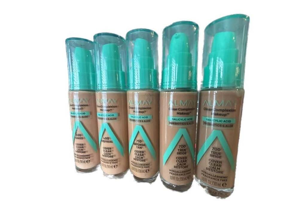 Lot of 5 Almay Clear Complexion Makeup Foundation Assorted Shades
